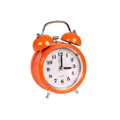 Ρολόι ξυπνητήρι πλαστικό 8,5Χ4,5Χ12,5 εκ. Πορτοκαλί με φως  7932-3