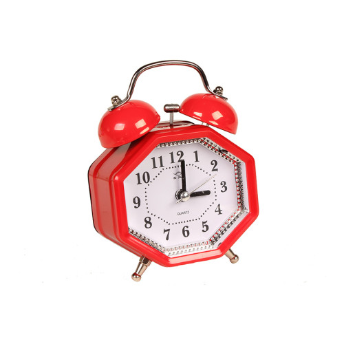 Ρολόι ξυπνητήρι πλαστικό 9Χ4,5Χ12 εκ. Κόκκινο με φως  7933-2