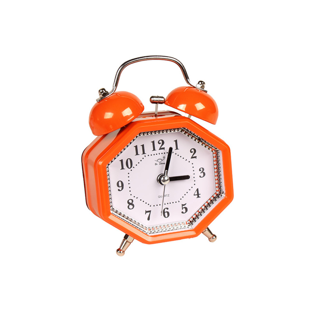 Ρολόι ξυπνητήρι πλαστικό 9Χ4,5Χ12 εκ. Πορτοκαλί με φως  7933-4