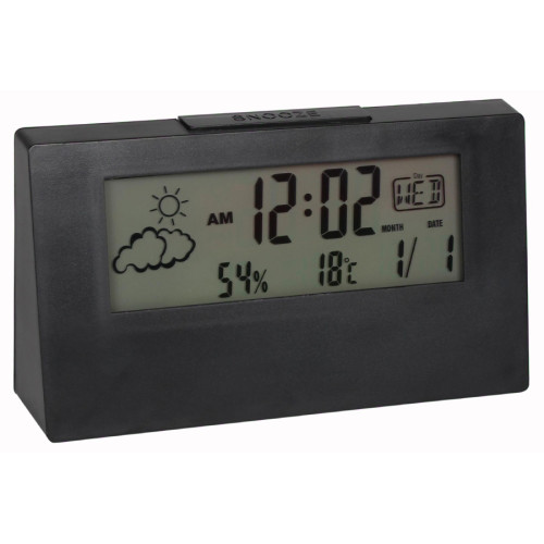 Ρολόι ξυπνητήρι ψηφιακό μαύρο  84401-2