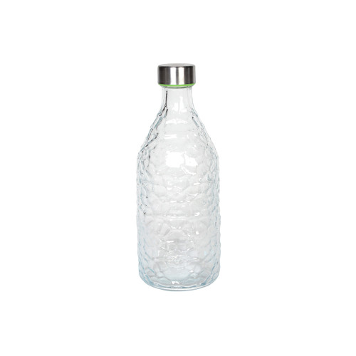 Μπουκάλι γυάλινο Φ9,5Χ25,5 εκ. 1 λίτρο με INOX καπάκι  50363