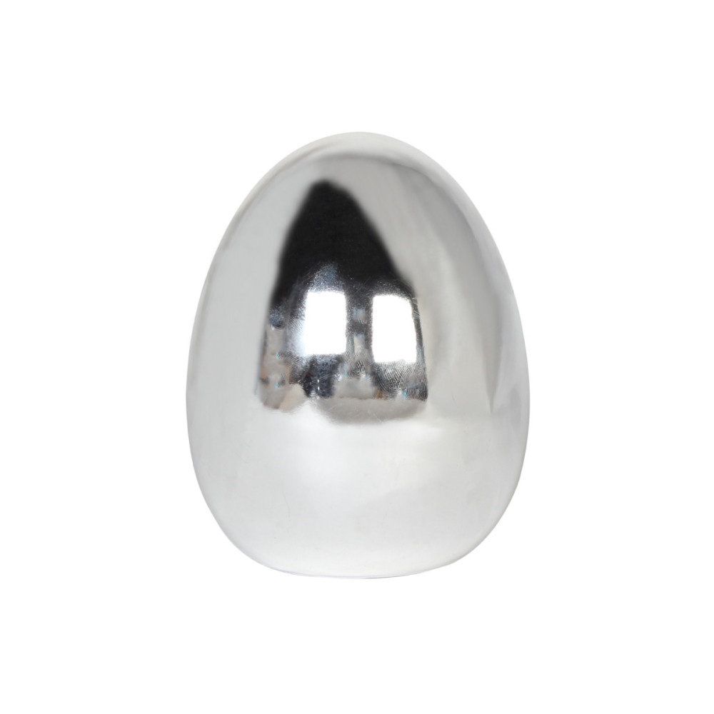 Αυγό διακοσμητικό κεραμικό Φ9,5Χ12 εκ. χρώμιο  78526