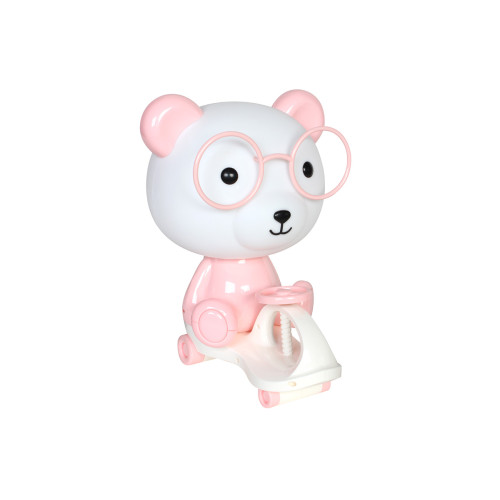 Πορτατίφ παιδικό πλαστικό Ε14 22Χ22Χ31 εκ. Αρκούδος πατίνι ροζ  7848-7