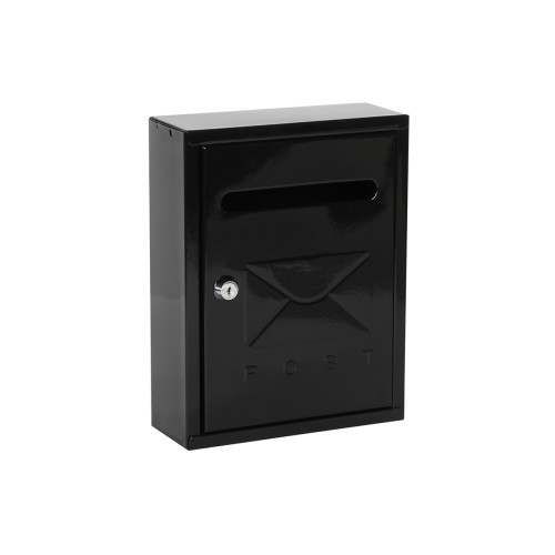 Γραμματοκιβώτιο μεταλλικό 20Χ7,5Χ26 εκ. μαύρο με κλειδαριά και ανάγλυφο σχέδιο  41253
