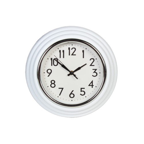 Ρολόι τοίχου πλαστικό Φ29Χ6 εκ. λευκό  15998-1