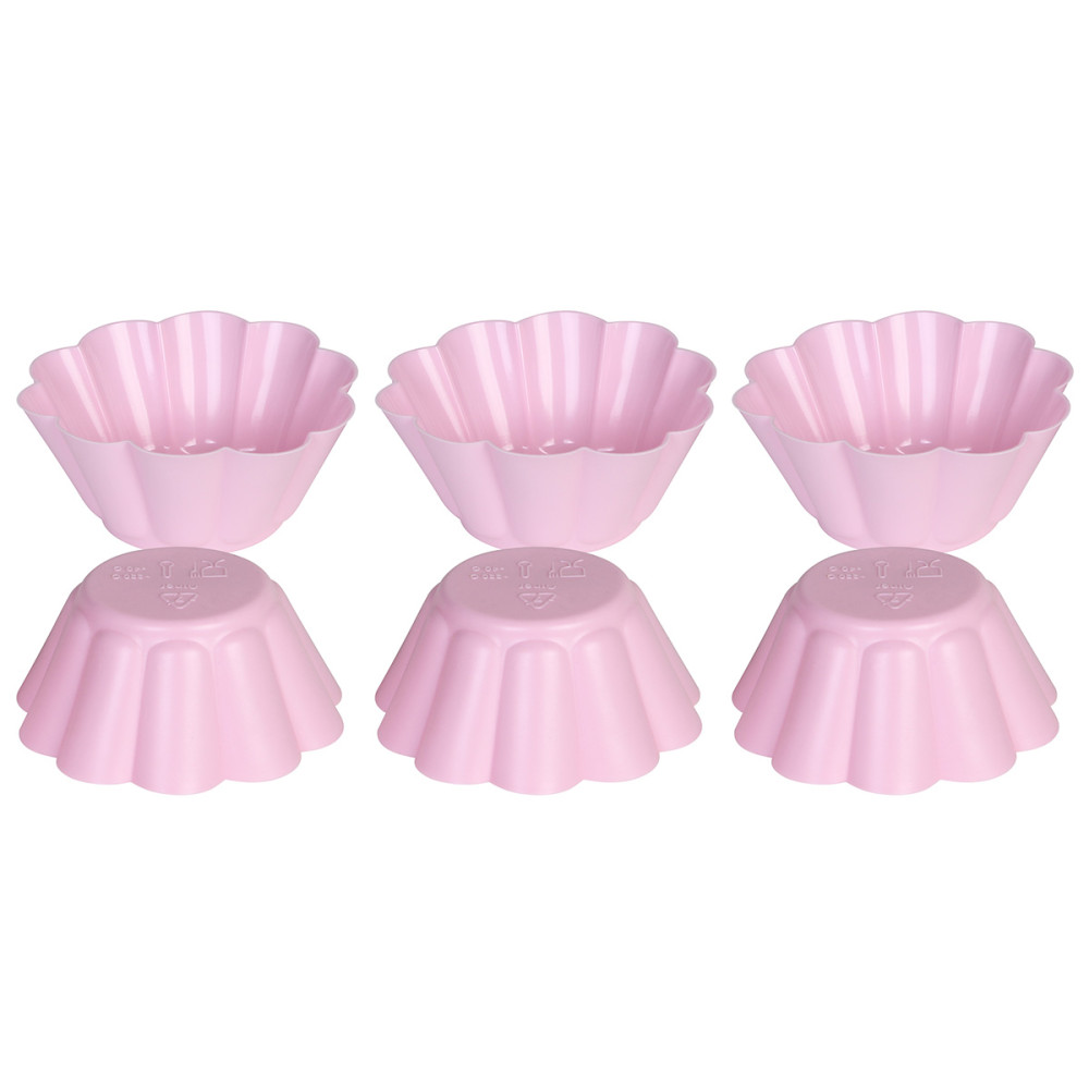 Φορμάκια σιλικόνης Muffin - Cupcake τεμ. 6 Φ7Χ3,5 εκ. ροζ  65018-4