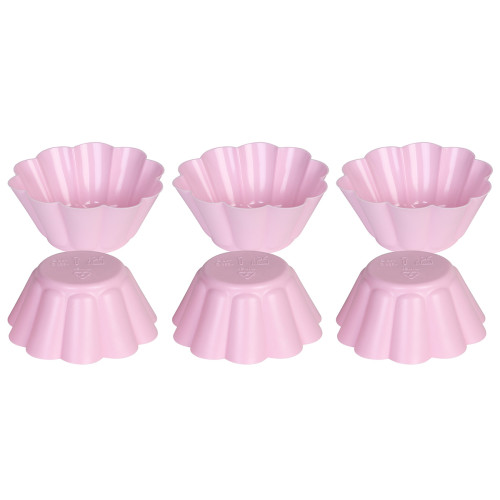 Φορμάκια σιλικόνης Muffin - Cupcake τεμ. 6 Φ7Χ3,5 εκ. ροζ  65018-4