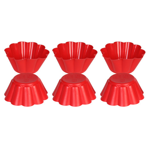 Φορμάκια σιλικόνης Muffin - Cupcake τεμ. 6 Φ7Χ3,5 εκ. κόκκινο  65018-7