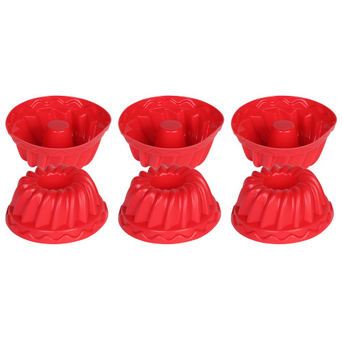Φορμάκια σιλικόνης Muffin – Cupcake τεμ. 6 Φ7Χ3 εκ. Κόκκινο  65050-3