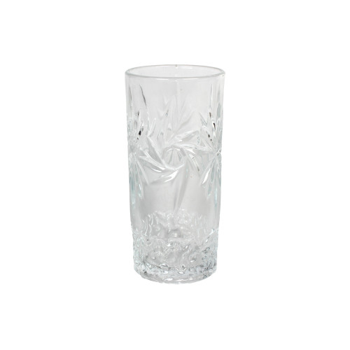 Ποτήρια νερού γυάλινα τεμ. 6 300 ml Φ6,5Χ14 εκ. με ανάγλυφο σχέδιο  61300