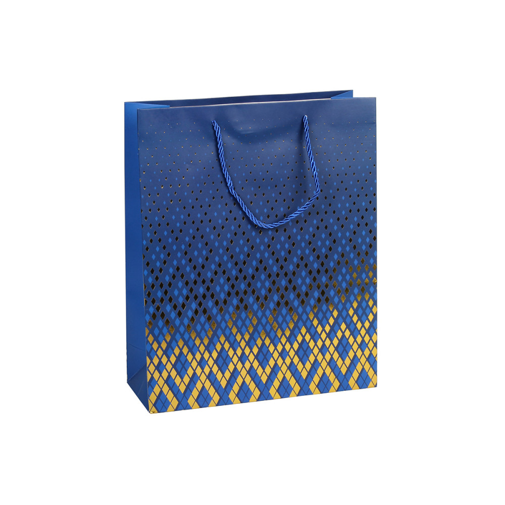 Τσάντα δώρου χάρτινη 26Χ10Χ32 εκ. μπλε χρυσό  04473-3