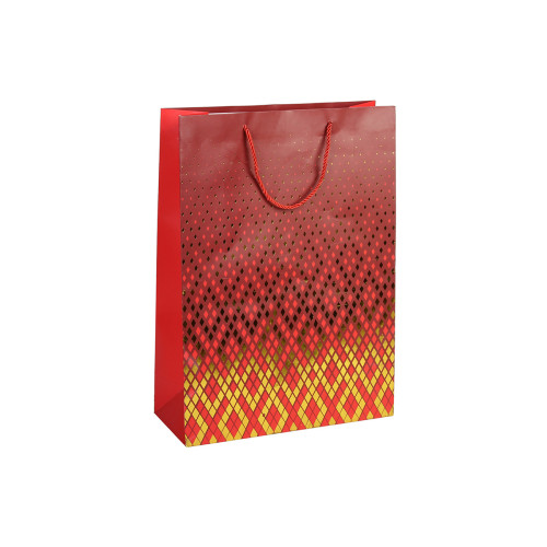 Τσάντα δώρου χάρτινη 30Χ12Χ41,5 εκ. κόκκινο χρυσό  04474-1