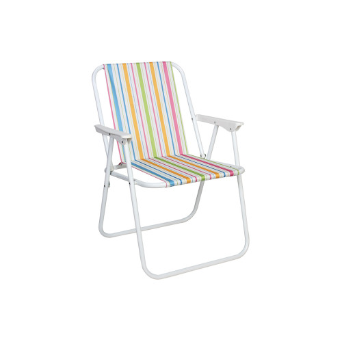 Καρέκλα παραλίας μεταλλική πτυσσόμενη ριγέ – KESKOR 04743-11