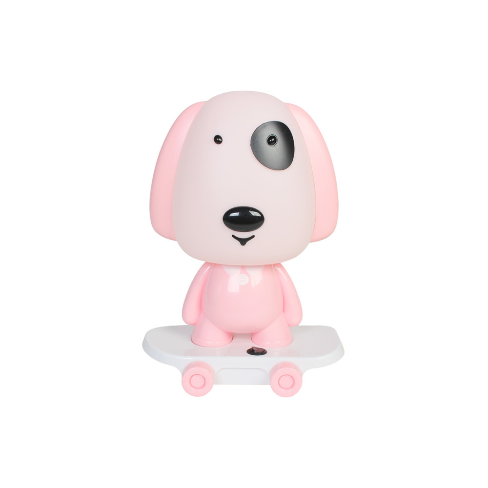 Πορτατίφ παιδικό πλαστικό Ε14 (ρεύμα) 23Χ15Χ32 εκ. Σκύλος πατίνι ροζ  84314-2
