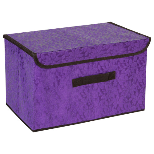 Κουτί αποθήκευσης πτυσσόμενο 38Χ24Χ24 εκ. σκούρο μωβ με ανάγλυφο σχέδιο  57946-3
