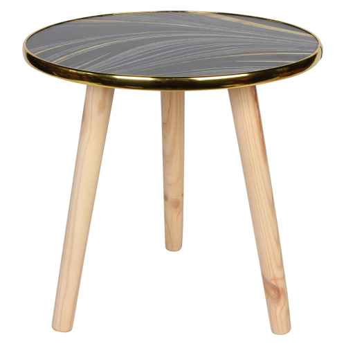 Τραπέζι σαλονιού βοηθητικό ξύλινο Φ35Χ34 εκ. με ντεκόρ  46605-3