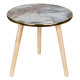 Τραπέζι σαλονιού βοηθητικό ξύλινο Φ40Χ39 εκ. με ντεκόρ  46606-2