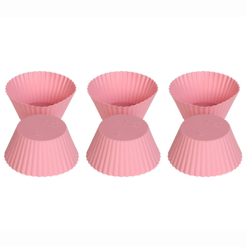 Φορμάκια σιλικόνης Muffin – Cupcake τεμ. 6 Φ7Χ3 εκ. ροζ  65047-6