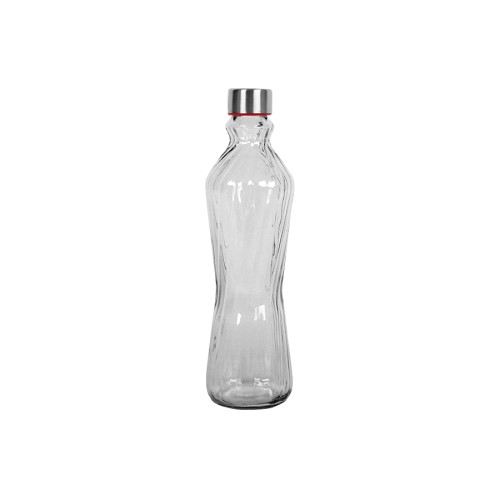 Φιάλη - μπουκάλι γυάλινο Φ8,5Χ31 εκ. 1000 ml με ΙΝΟΧ καπάκι  56273