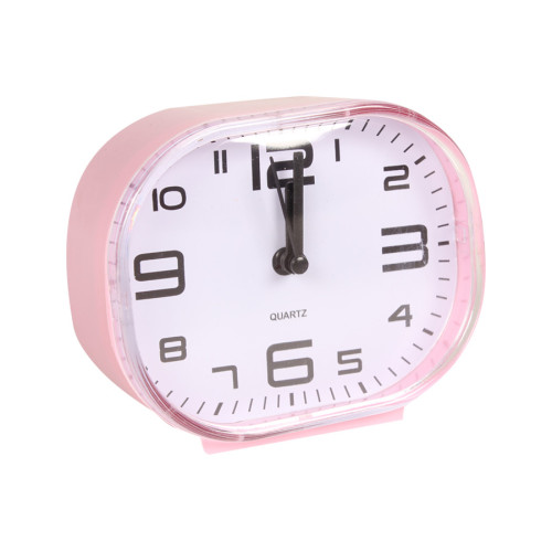Ρολόι ξυπνητήρι πλαστικό 12Χ10 εκ. ροζ  85802-4