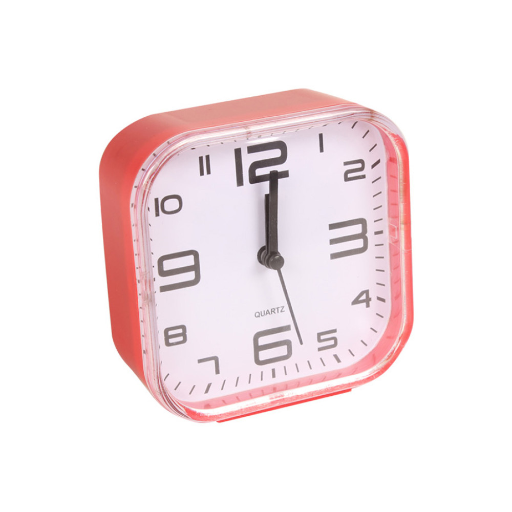 Ρολόι ξυπνητήρι πλαστικό 10,5Χ11 εκ. κόκκινο  85801-3