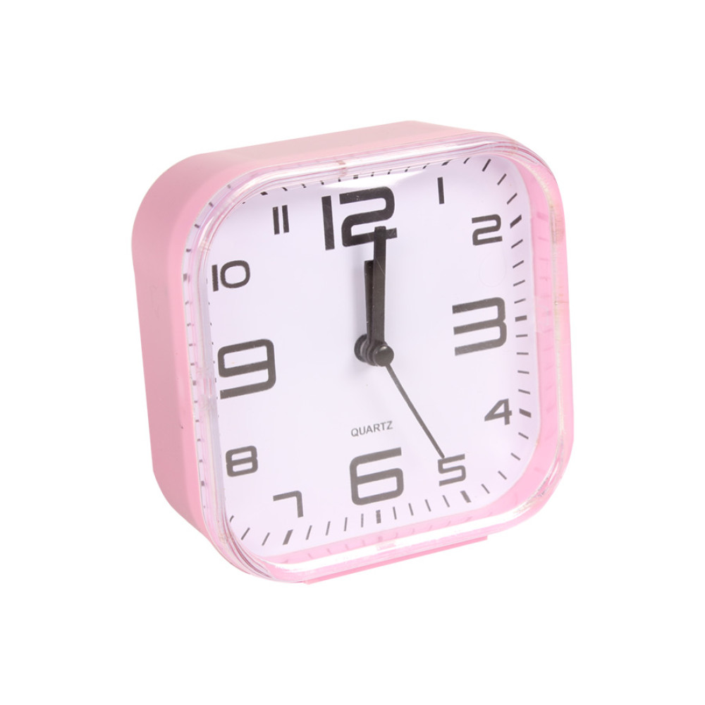 Ρολόι ξυπνητήρι πλαστικό 10,5Χ11 εκ. ροζ  85801-4