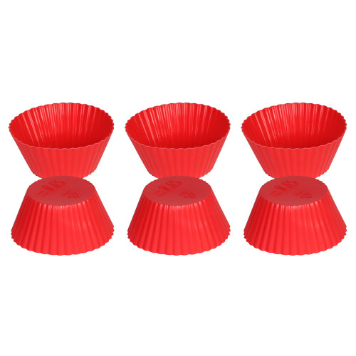 Φορμάκια σιλικόνης Muffin – Cupcake τεμ. 6 Φ7Χ3 εκ. Κόκκινο 65047-4