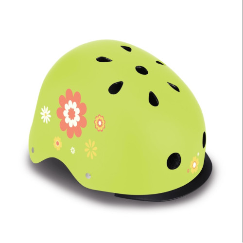 Globber Helmet Elite Με Αναλάμπον LED XS/S ( 48-53CM ) LIME GREEN FLOWERS