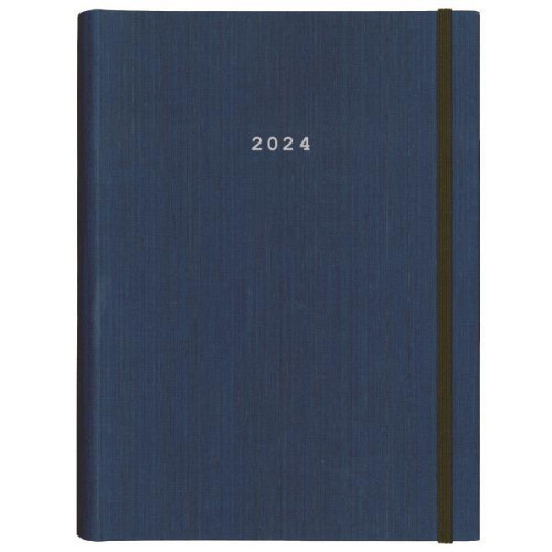 Next ημερολόγιο 2024 fabric ημερήσιο κρυφό σπιράλ μπλε 14x21εκ.