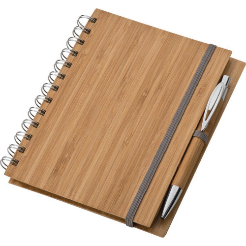Σημειωματάριο με στυλό από μπαμπού 14,5x18x1εκ.