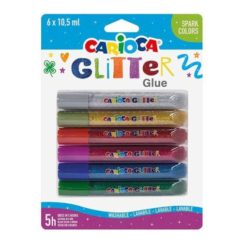 Carioca glitter glue spark 6x10,5ml