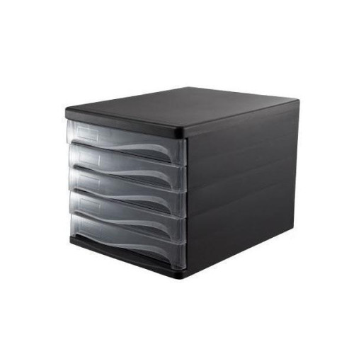Comix συρταριέρα πλαστική με 5 συρτάρια μαύρη Α4 Υ25x33,8x26,5εκ.