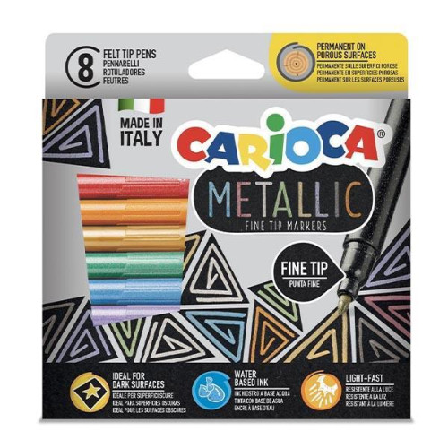 Carioca Metallic Maximarkers μαρκαδόροι 8 χρωμάτων fine tip