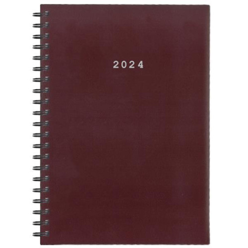 Next ημερολόγιο 2024 basic xl ημερήσιο σπιράλ μπορντώ 21x29εκ.