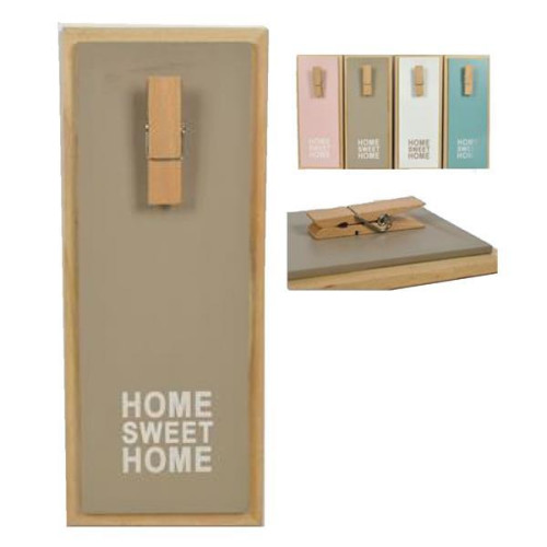 Κλιπ σημειώσεων Home ξύλινο σε 3 χρώματα Υ30x12εκ.