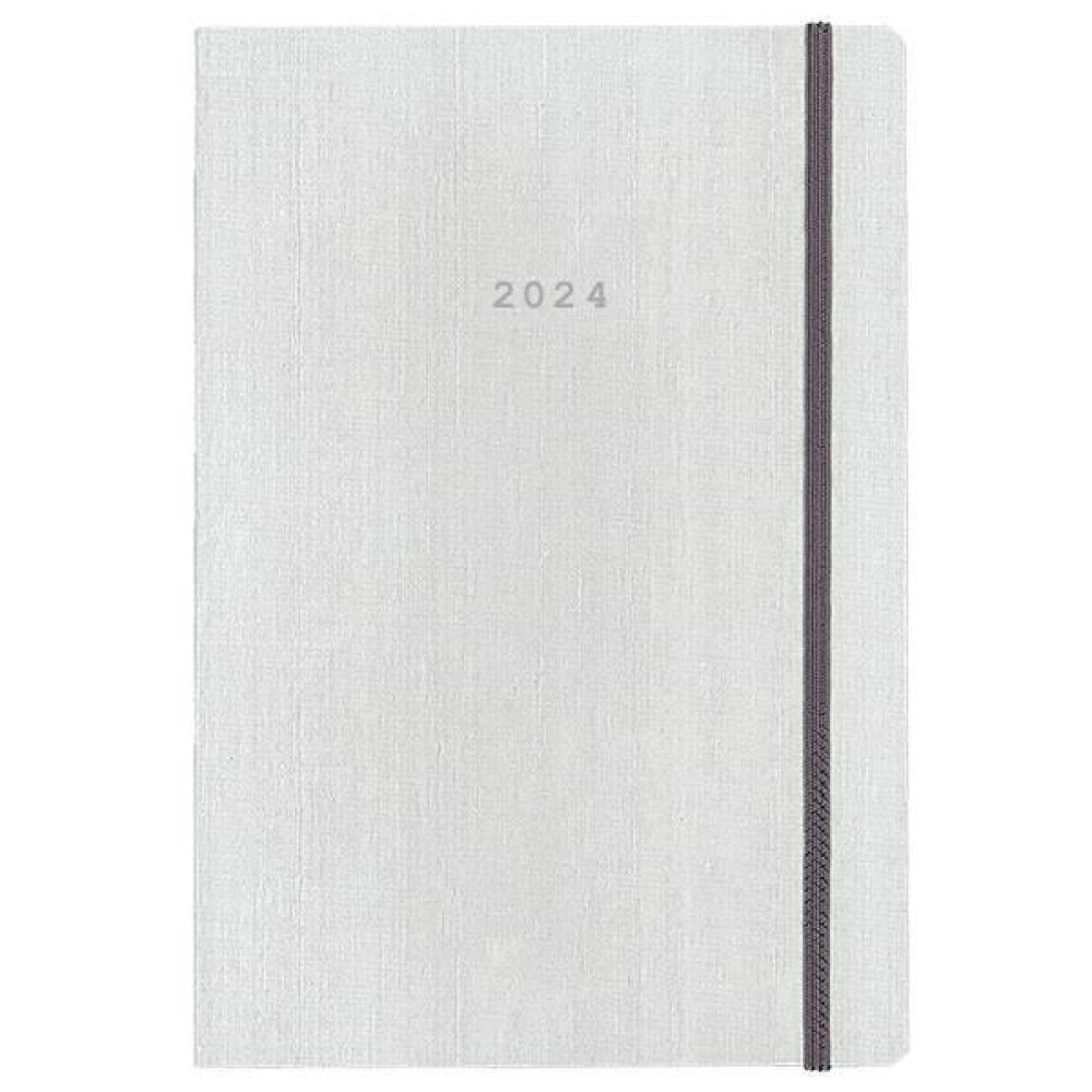 Next ημερολόγιο 2024 fabric ημερήσιο flexi λευκό με λάστιχο 14x21εκ.