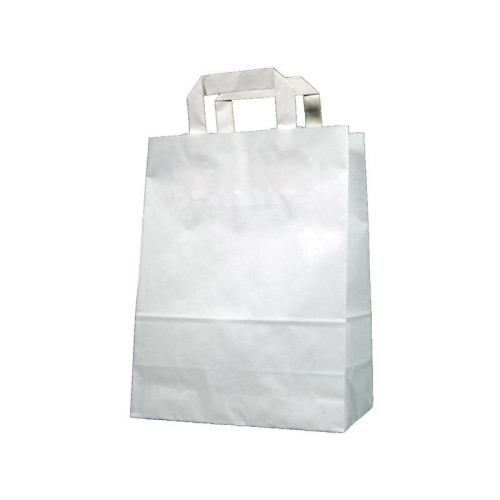 Next χάρτινη τσάντα Υ28x22x10εκ. άσπρη με πλακέ χερούλι