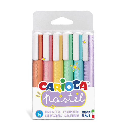 Carioca μαρκαδόροι υπογράμμισης σε παστέλ χρώματα 6 τμχ