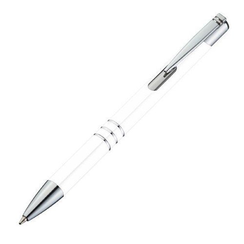 Στυλό μεταλλικό λευκό με ασημένιες λεπτομέρειες Υ14,2xØ1εκ.