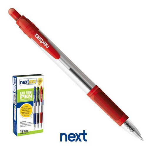 Νext στυλό διαρκείας με κουμπί κόκκινο 1mm