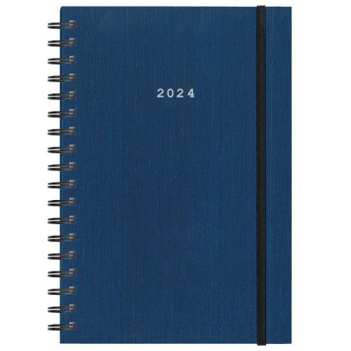 Next ημερολόγιο 2024 fabric plus ημερήσιο σπιράλ μπλε 12x17εκ.
