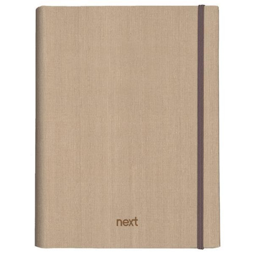 Next Fabric τετράδιo με κρυφό σπιράλ 21x29εκ. 5θεμ., 175φ. σκούρο γκρι με λάστιχο