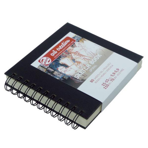 Talens Scetch book σπιράλ μαύρο 80φυλ. 15x15εκ. 110 γρ.