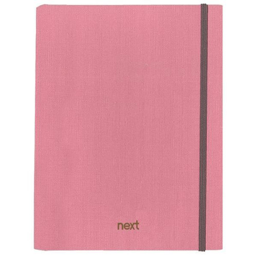 Next Fabric τετράδιo με κρυφό σπιράλ 21x29εκ. 5θεμ., 175φ. ροζ με λάστιχο