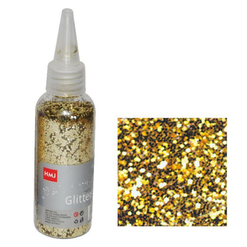 Glitter νιφάδες 1/24'' σε μπουκάλι χρυσό 30γρ.
