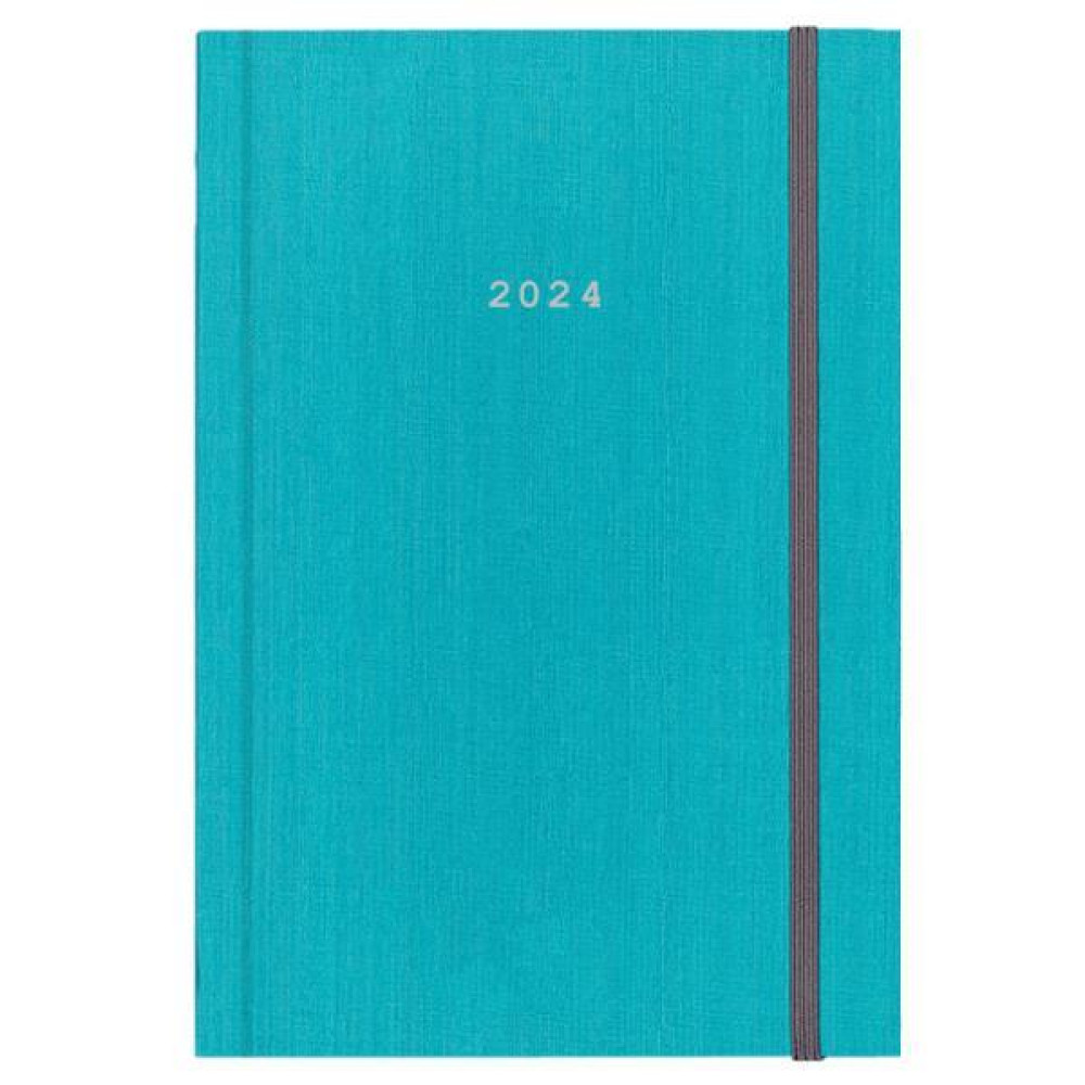 Next ημερολόγιο 2024 fabric ημερήσιο δετό γαλάζιο με λάστιχο 14x21εκ.