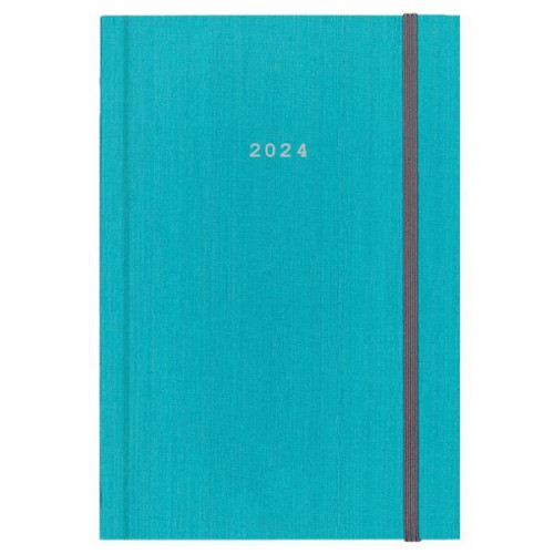 Next ημερολόγιο 2024 fabric ημερήσιο δετό γαλάζιο με λάστιχο 14x21εκ.