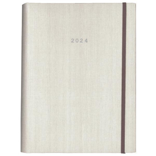 Next ημερολόγιο 2024 fabric ημερήσιο κρυφό σπιράλ λευκό 14x21εκ.