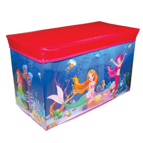 Σκαμπώ-κουτί αποθήκευσης υφασμάτινο mermaid Υ35x60x30εκ.