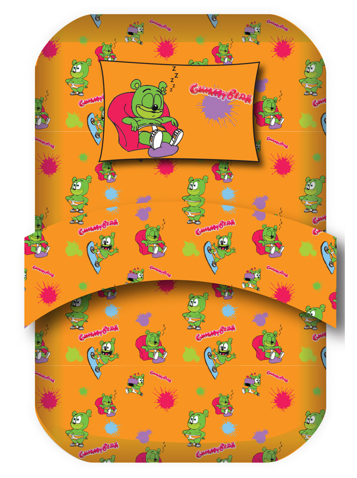 Gummy Bear Σετ μονή παπλωματοθήκη Gummy Bear Σχ. Relax Πορτοκαλί viops15941